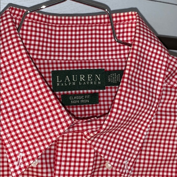 Ralph Lauren red and white gingham button down - Picture 2 of 5